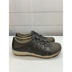 Dansko Womens 41 Charcoal Metallic‎ Suede Harlie Comfort Shoes Sneaker
